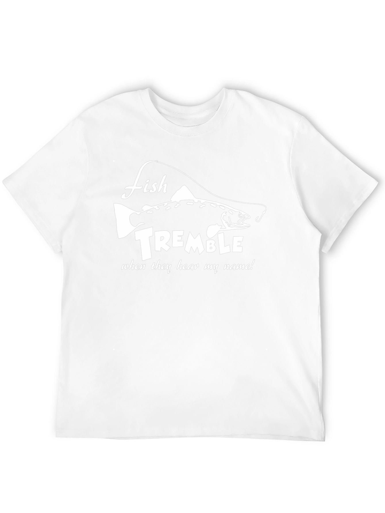 Fish Tremble Mens Black T-Shirt Funny Fishing Graphic Tee