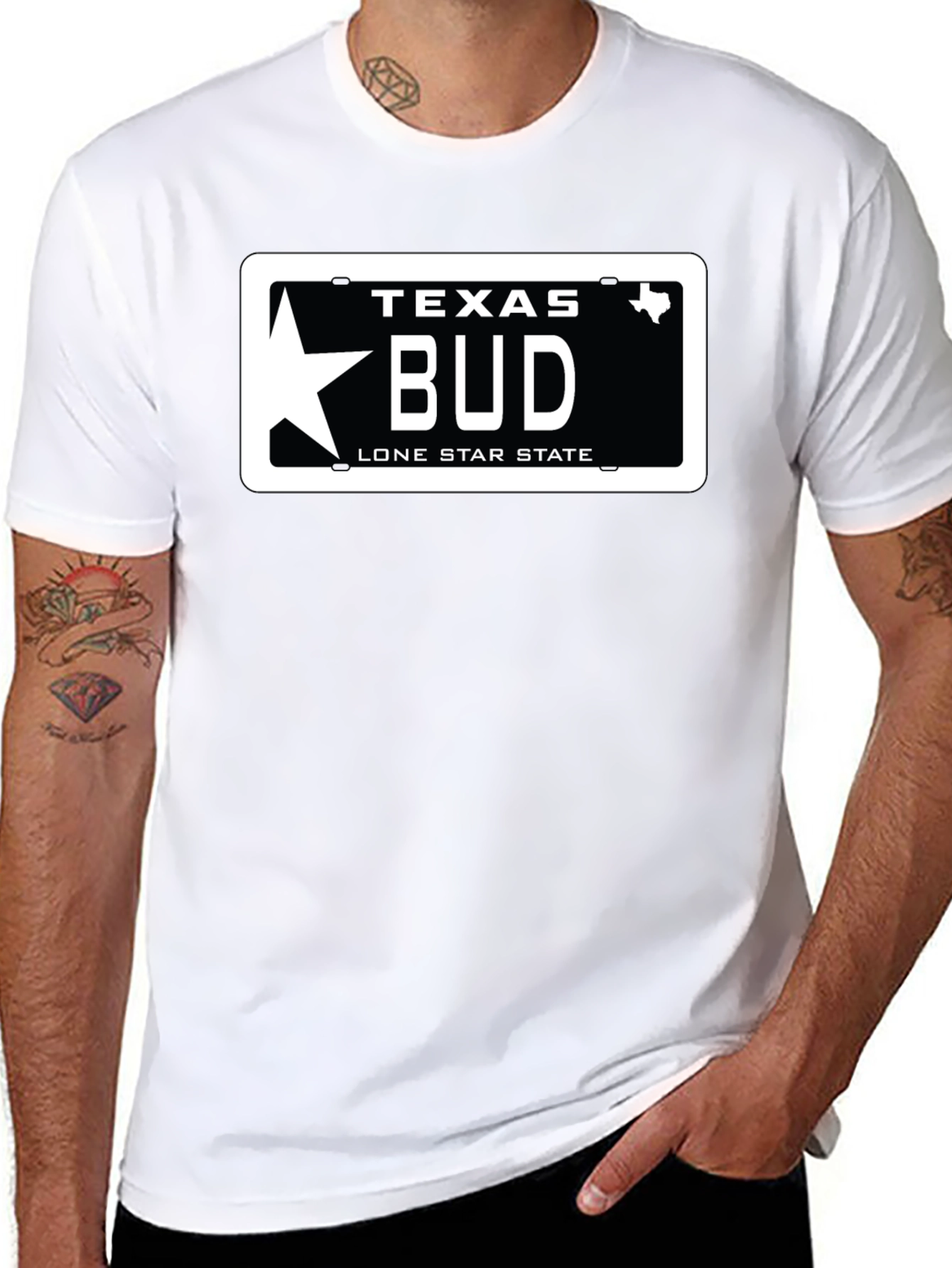 Texas BUD License Plate T-Shirt