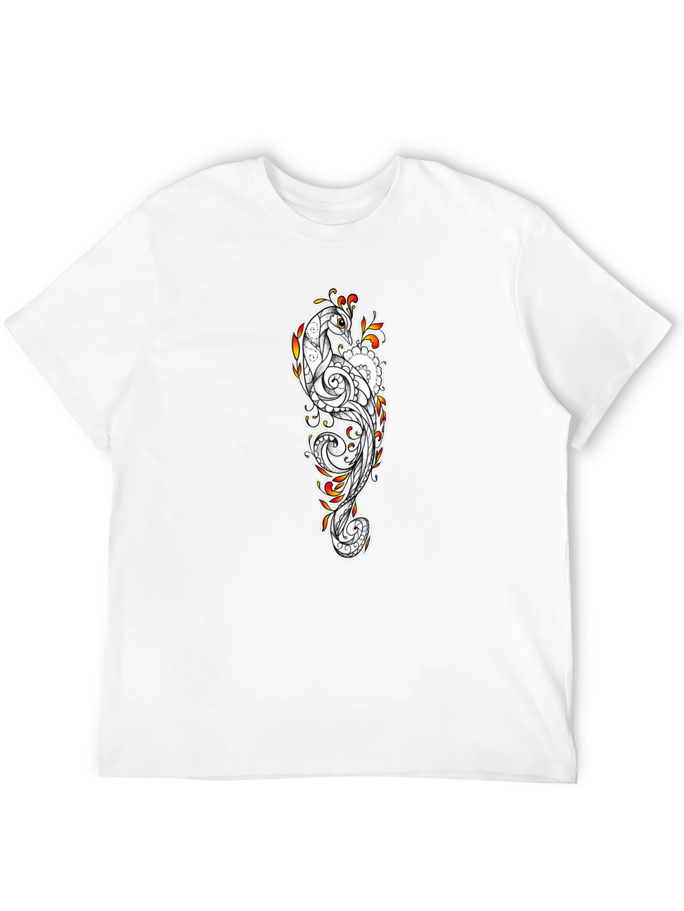 Peacock Art Black T-Shirt