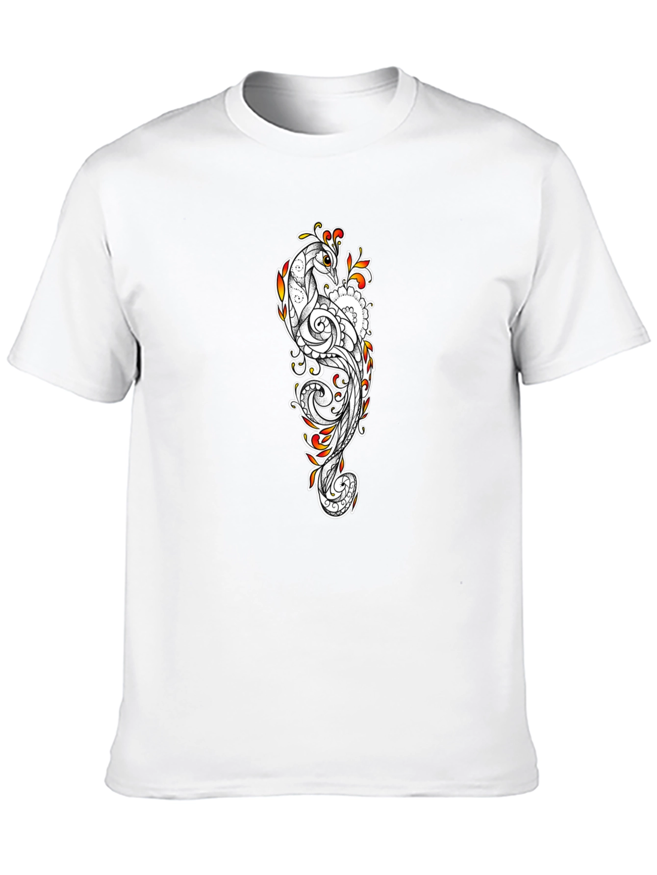 Peacock Art Black T-Shirt