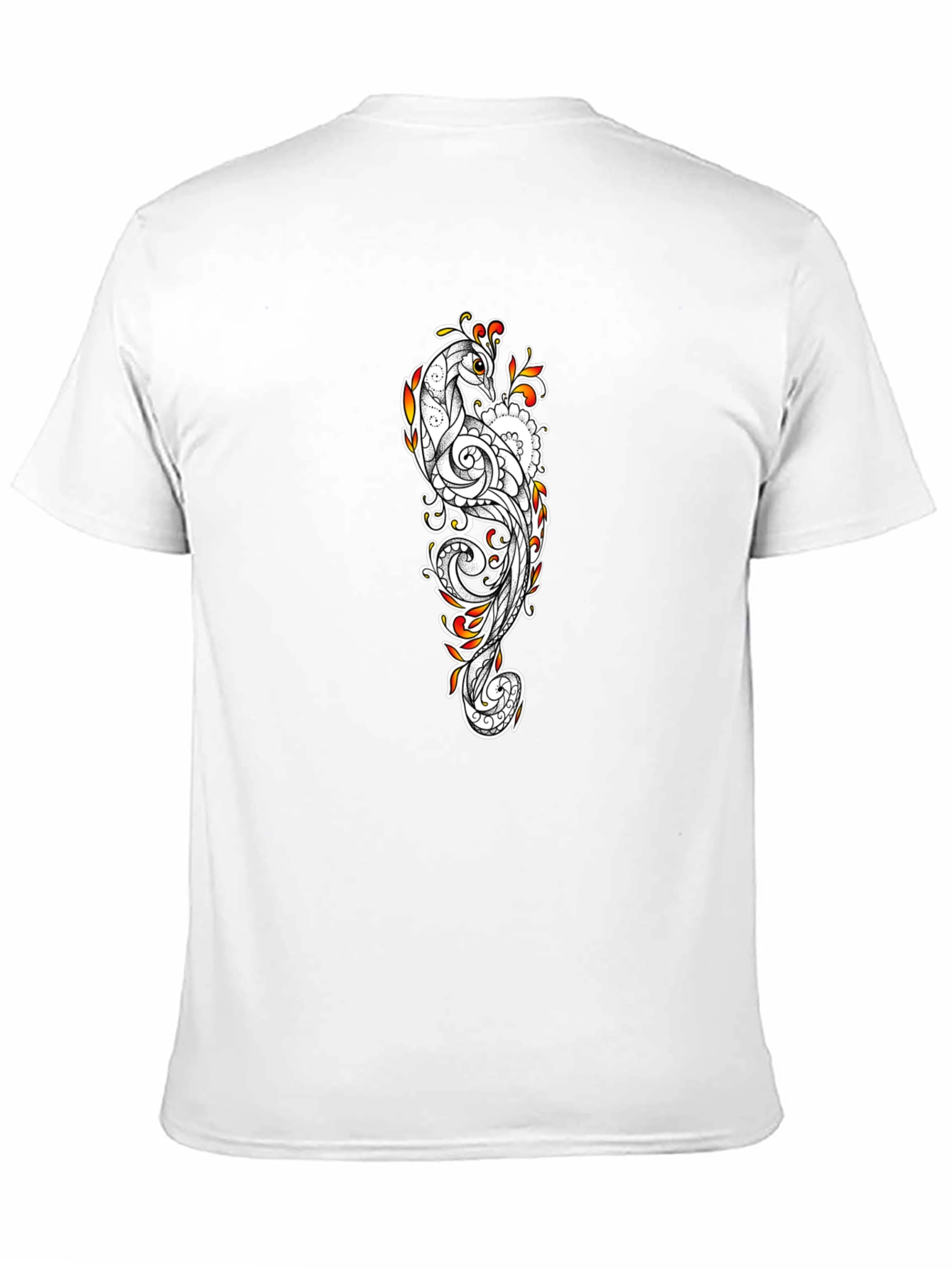 Peacock Art Black T-Shirt