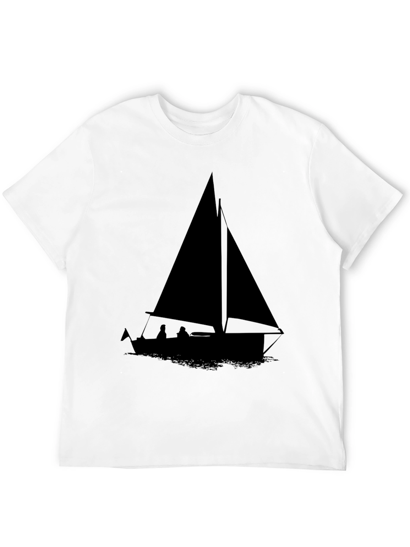 Sailboat Graphic Tee - Black Cotton Comfort