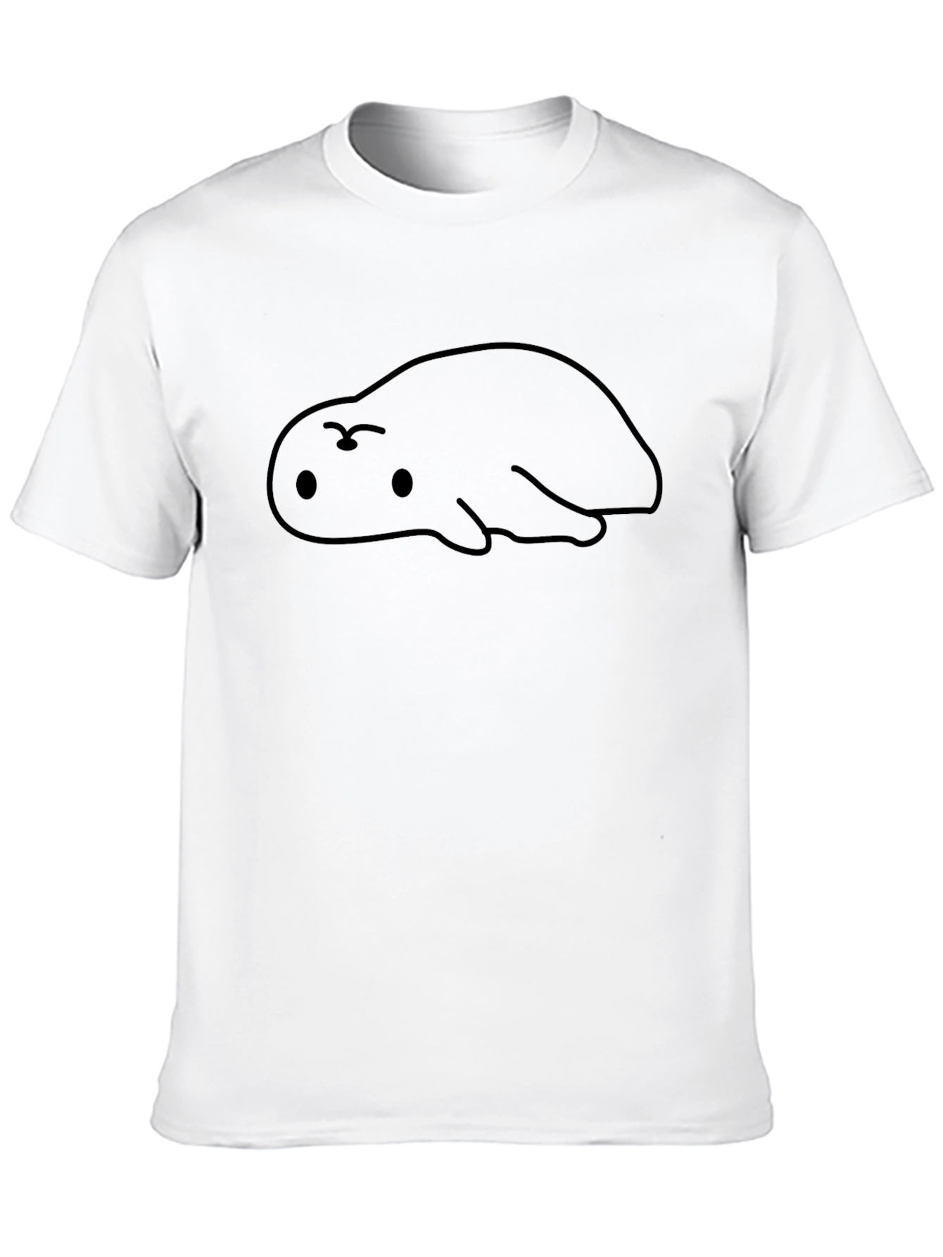 Cute Blob Creature Graphic Black T-Shirt