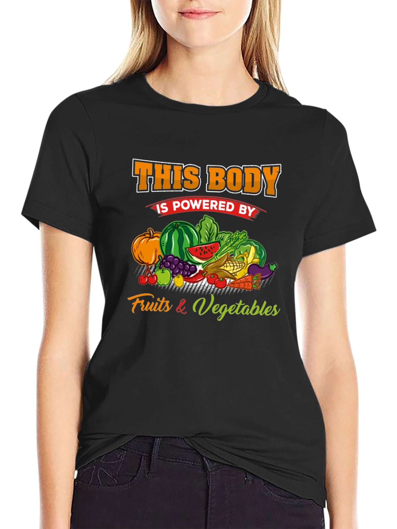 Powered By Fruits & Vegetables Graphic Tee