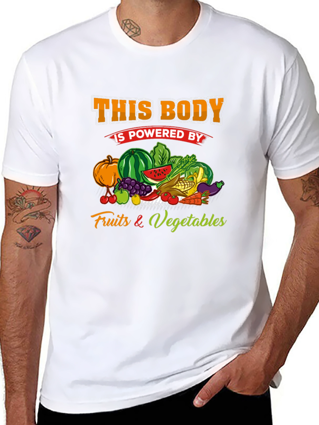 Powered By Fruits & Vegetables Graphic Tee