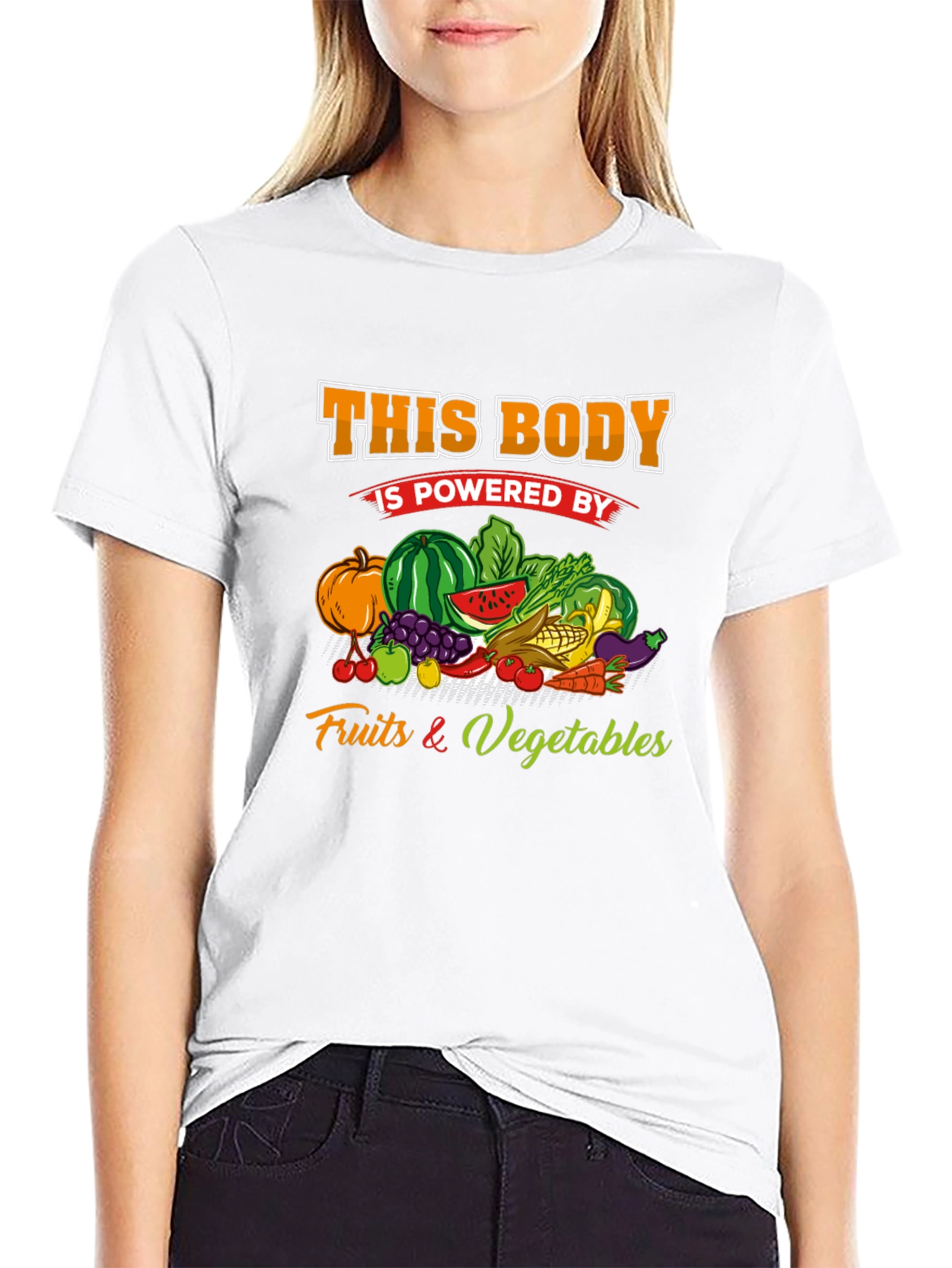 Powered By Fruits & Vegetables Graphic Tee