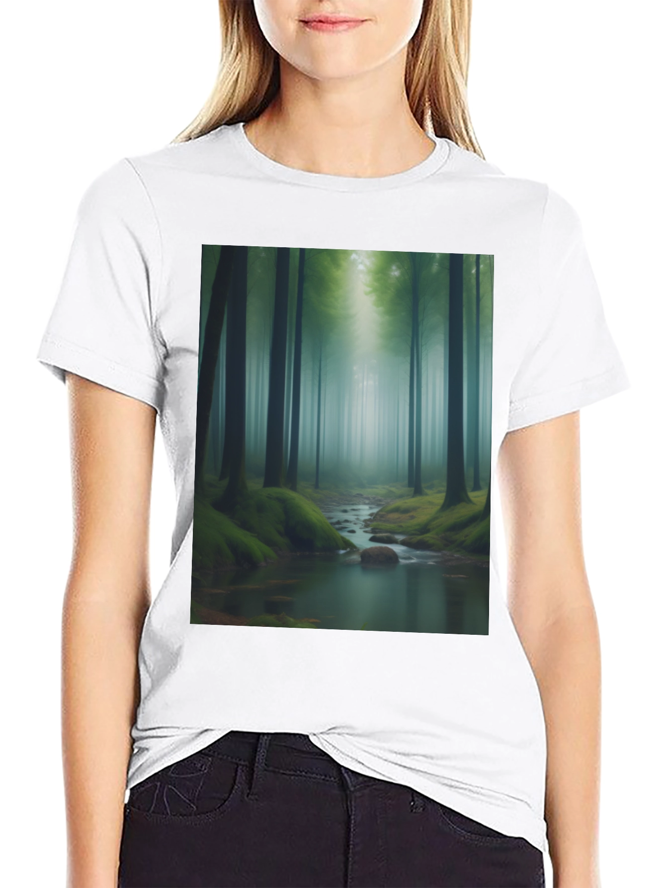 Forest Stream Graphic Tee - Nature T-Shirt