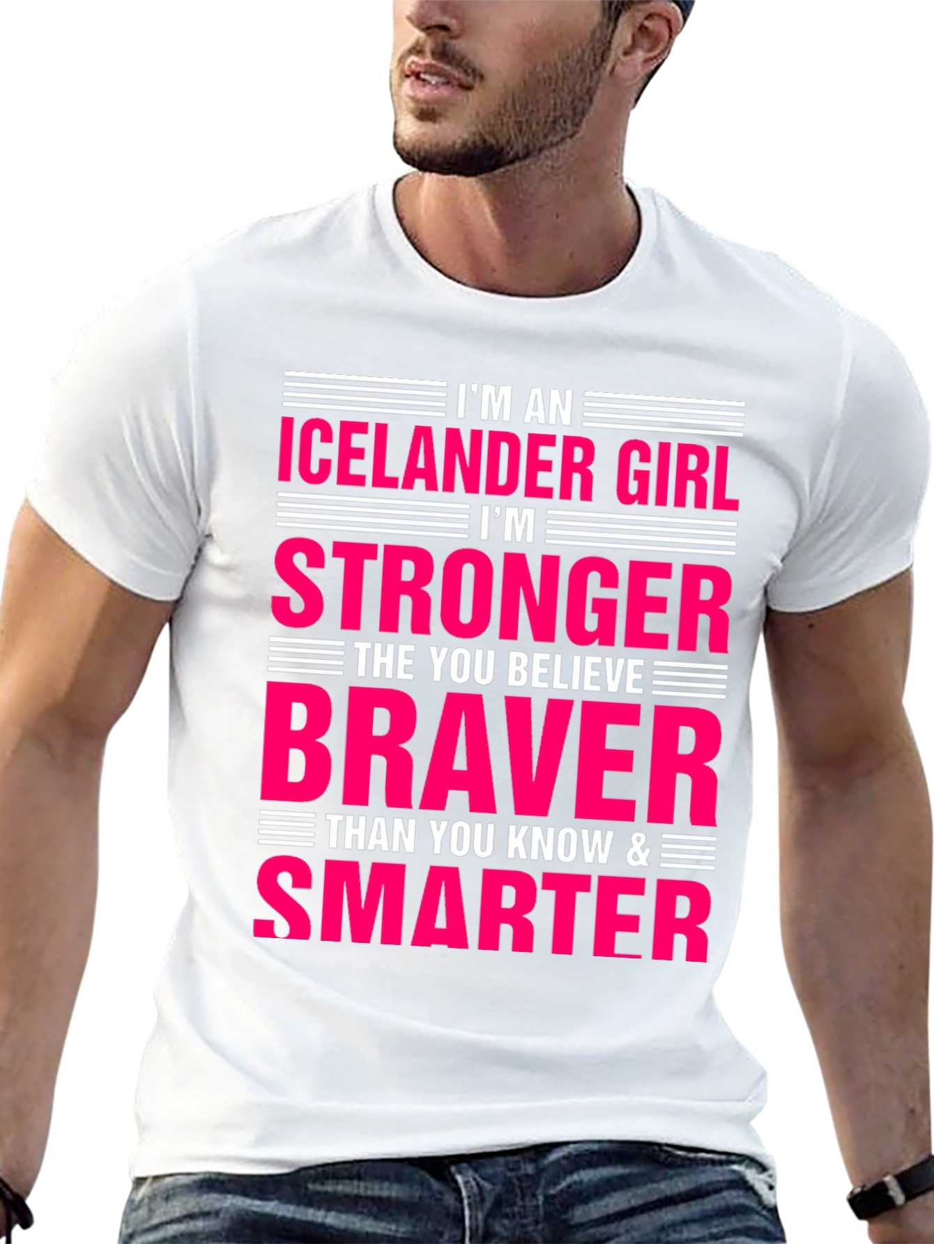 Icelandic Girl Strong Braver Smarter T-Shirt