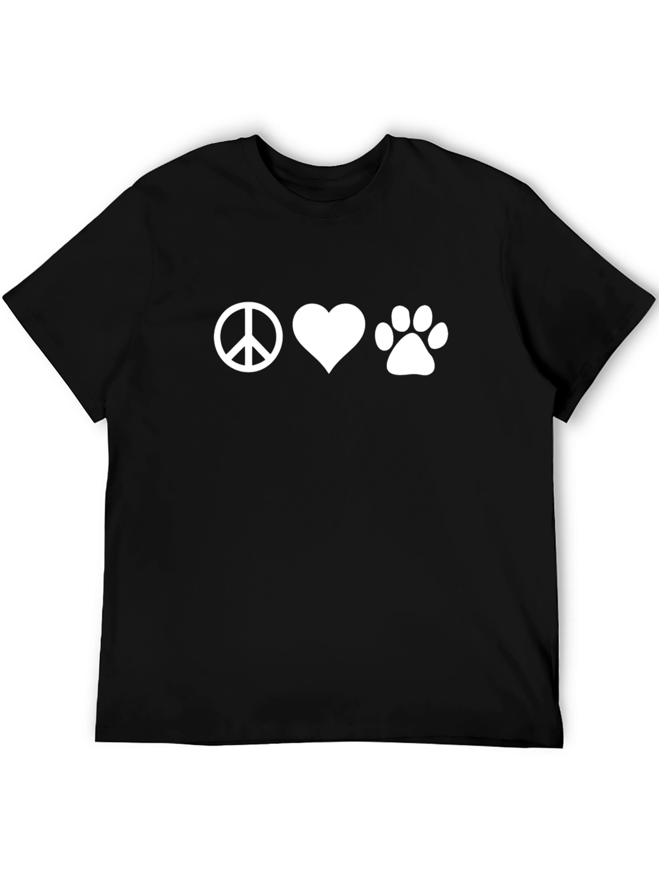 Peace Love Paw T-Shirt - Black