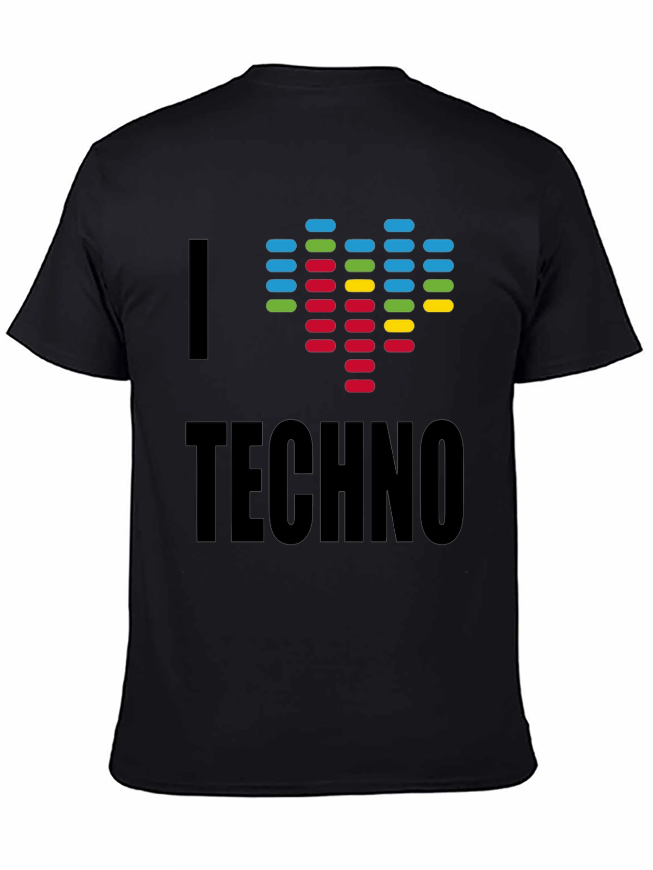 I Love Techno Graphic T-Shirt - Music Lover Tee