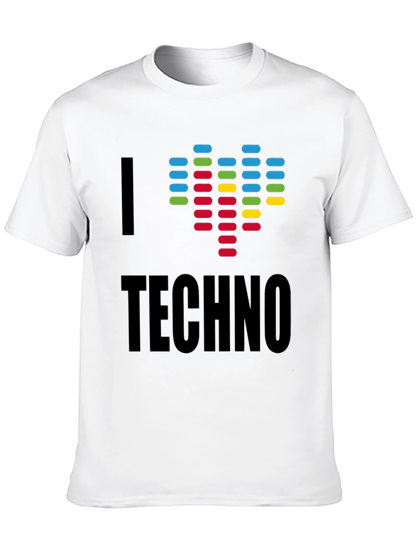 I Love Techno Graphic T-Shirt - Music Lover Tee