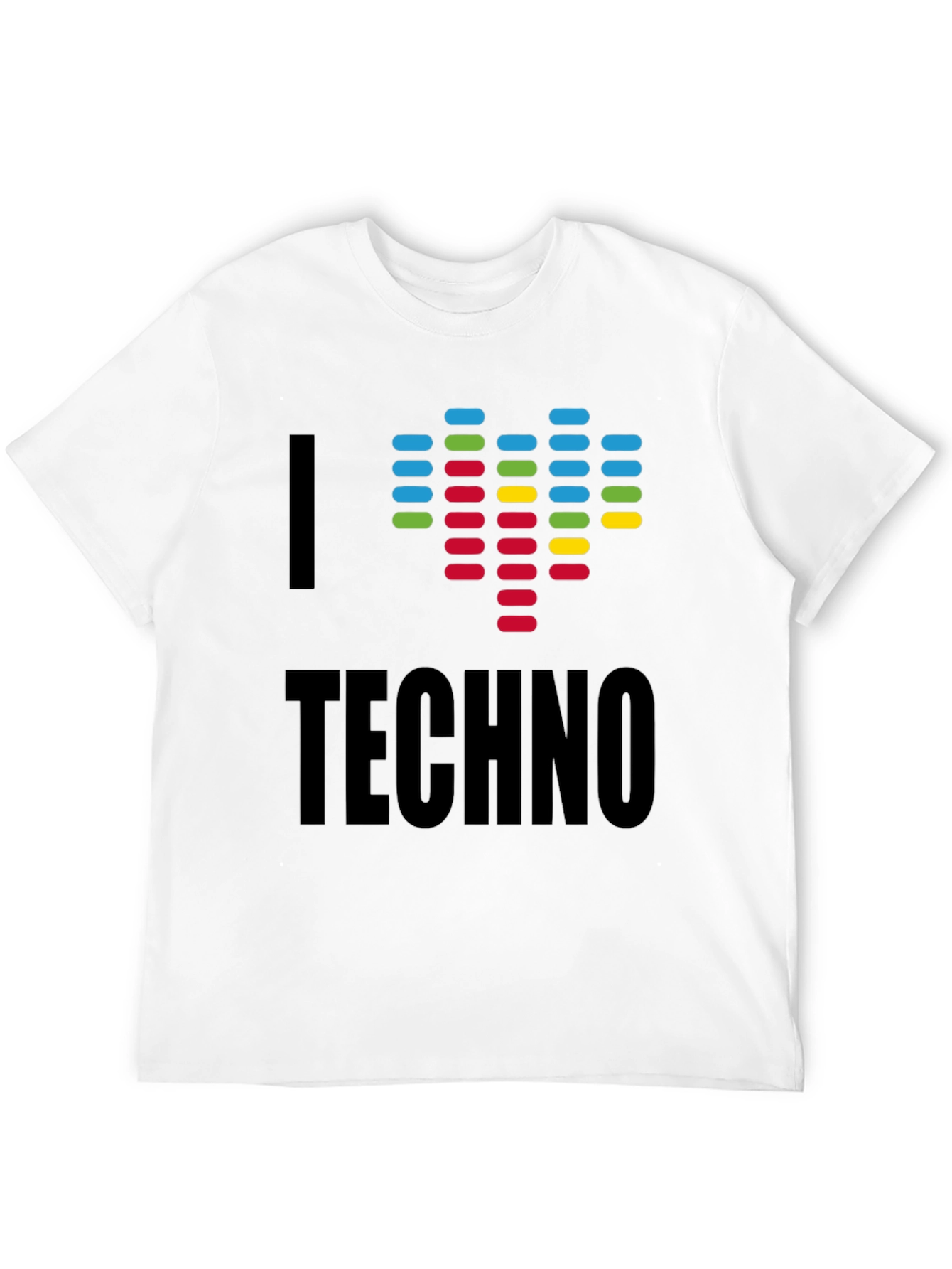 I Love Techno Graphic T-Shirt - Music Lover Tee