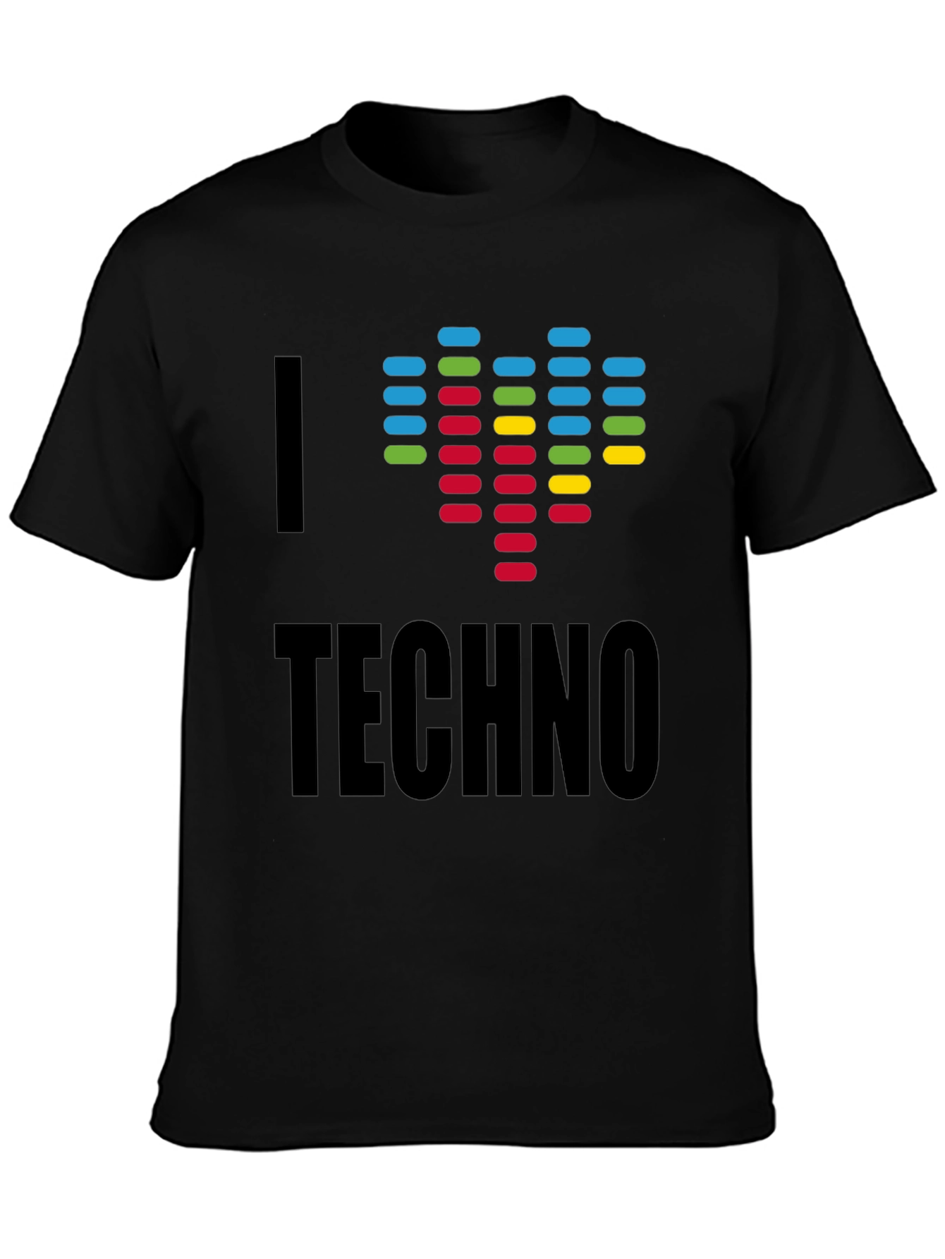 I Love Techno Graphic T-Shirt - Music Lover Tee