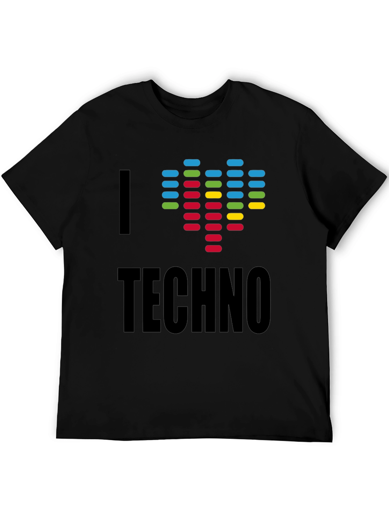 I Love Techno Graphic T-Shirt - Music Lover Tee
