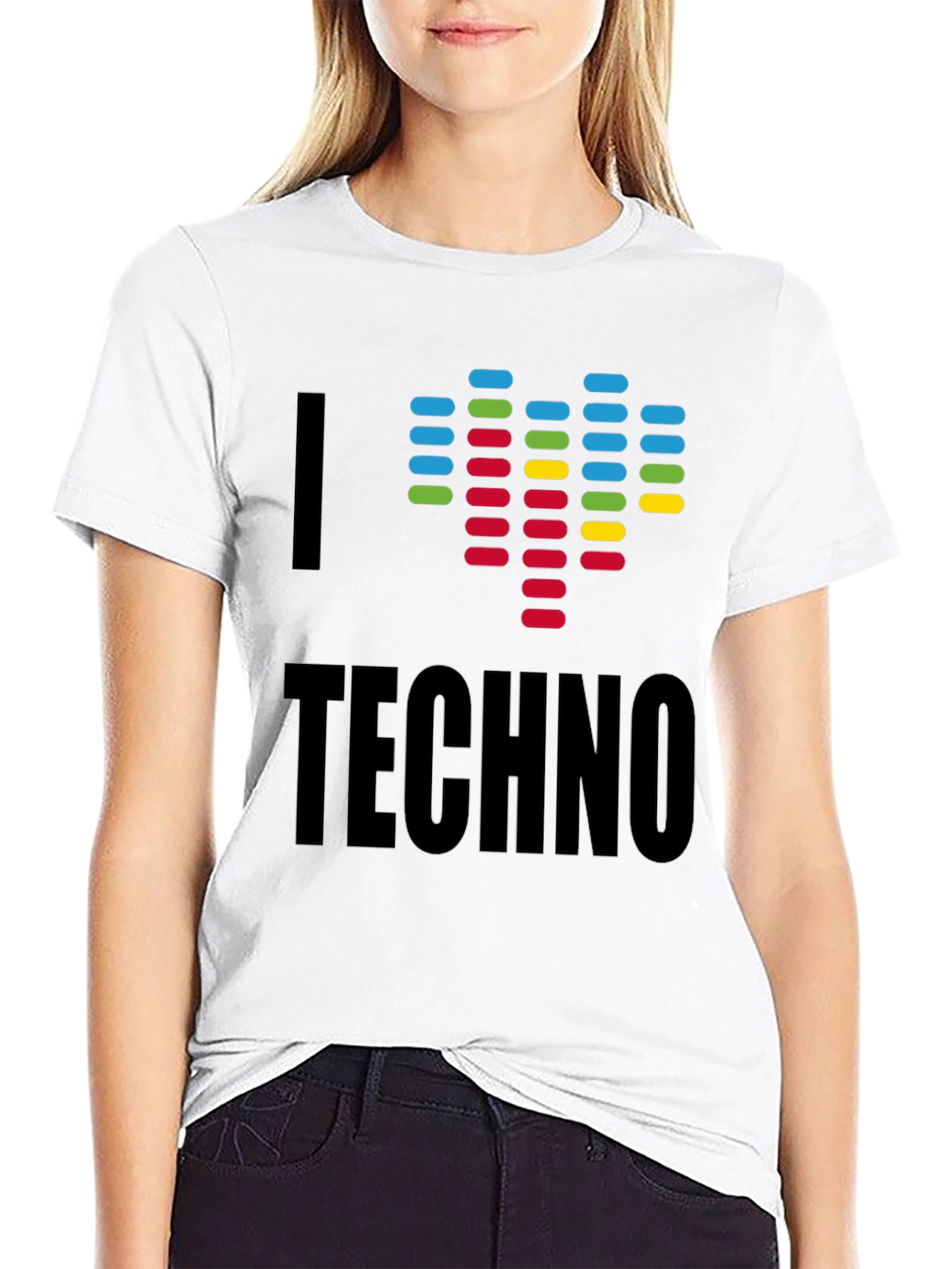 I Love Techno Graphic T-Shirt - Music Lover Tee