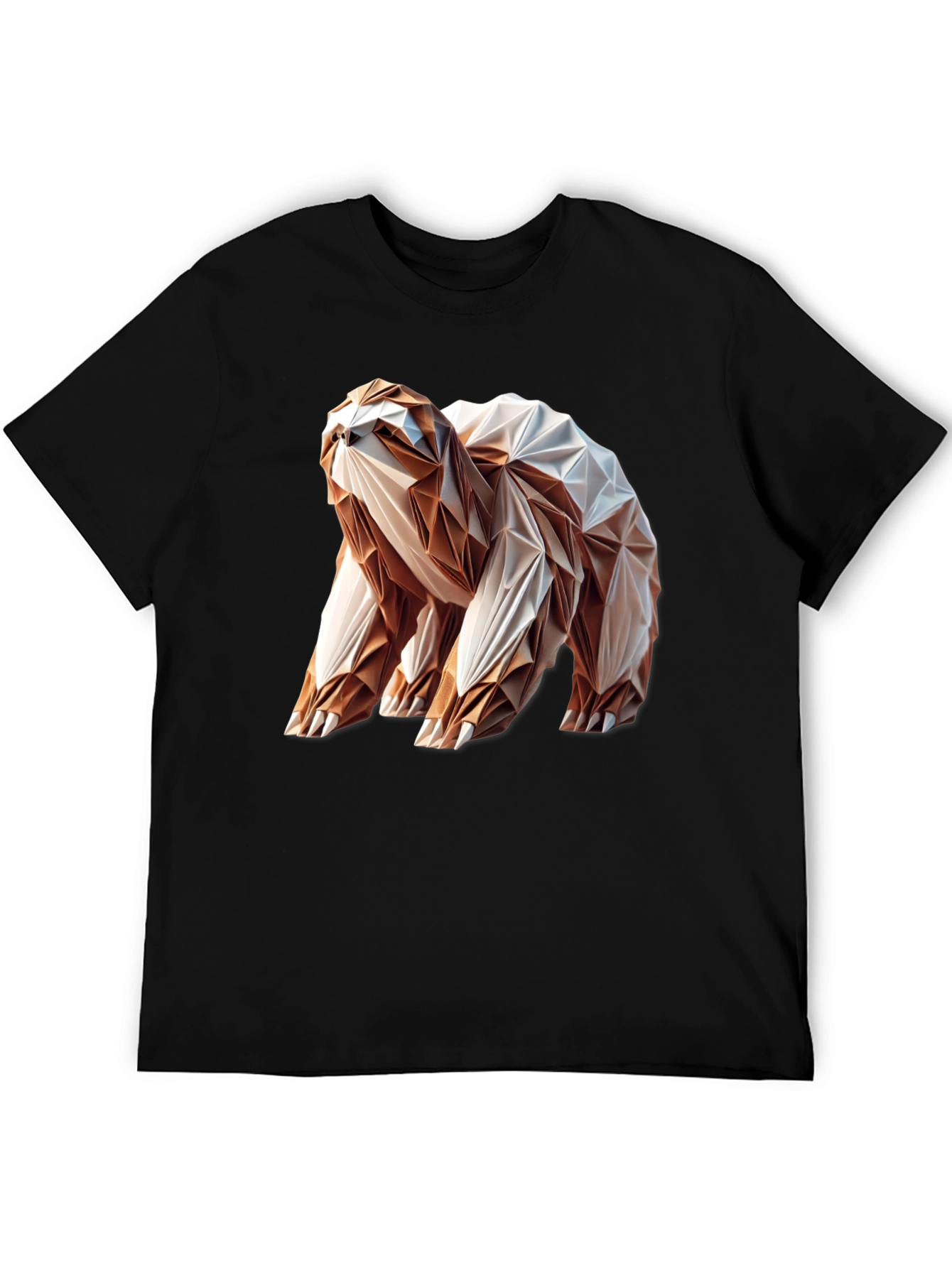 Origami Sloth Graphic Tee - Unique Geometric Design