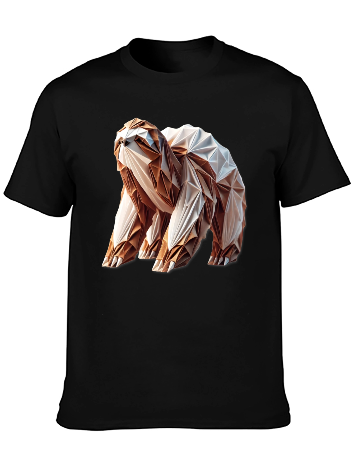 Origami Sloth Graphic Tee - Unique Geometric Design