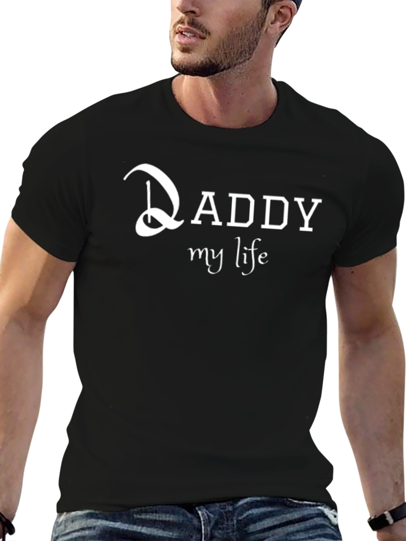 Daddy My Life Black Graphic T-Shirt