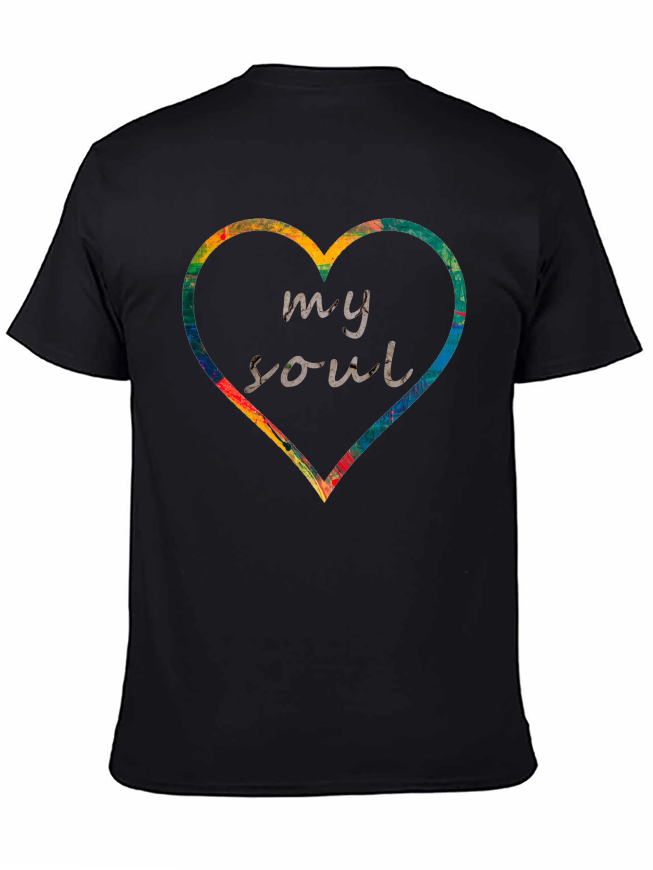 My Soul Heart Graphic Tee - Black Cotton Blend