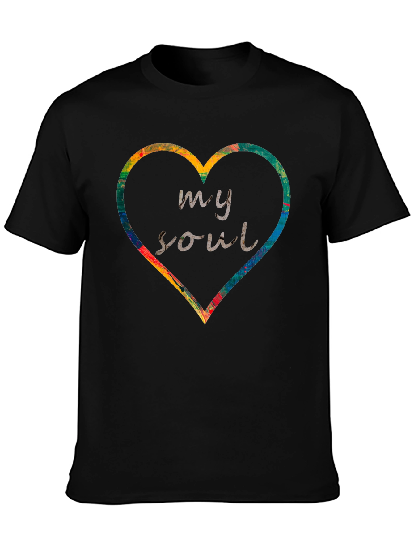 My Soul Heart Graphic Tee - Black Cotton Blend