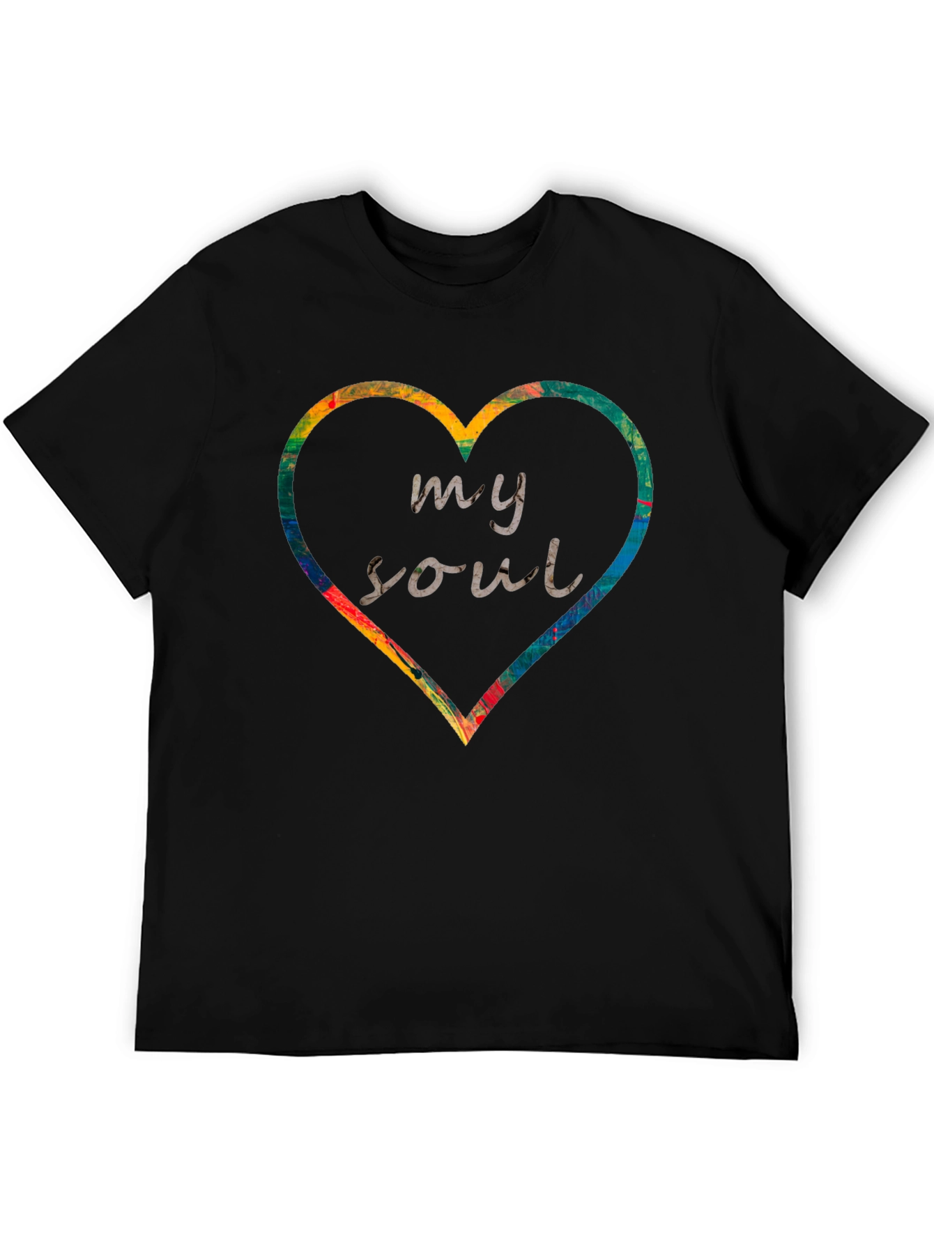 My Soul Heart Graphic Tee - Black Cotton Blend