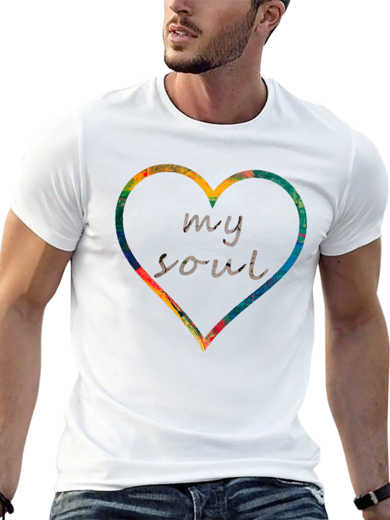 My Soul Heart Graphic Tee - Black Cotton Blend