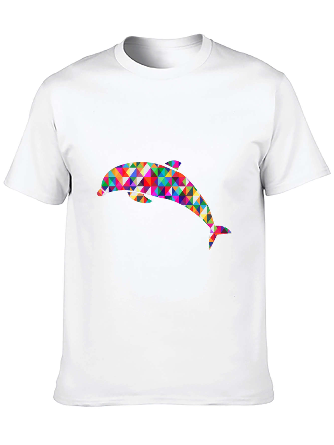 Geometric Dolphin Graphic Black T-Shirt