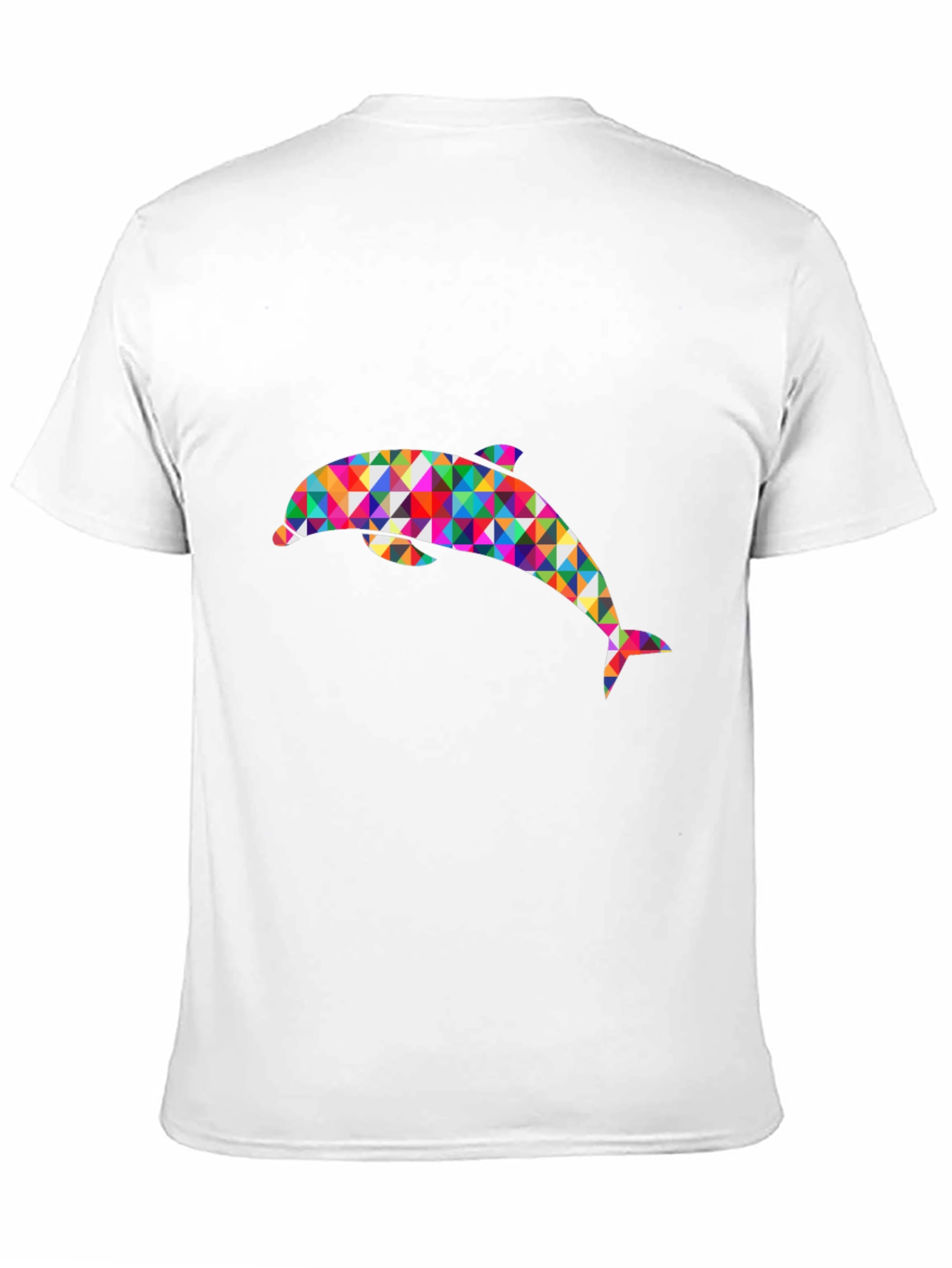 Geometric Dolphin Graphic Black T-Shirt