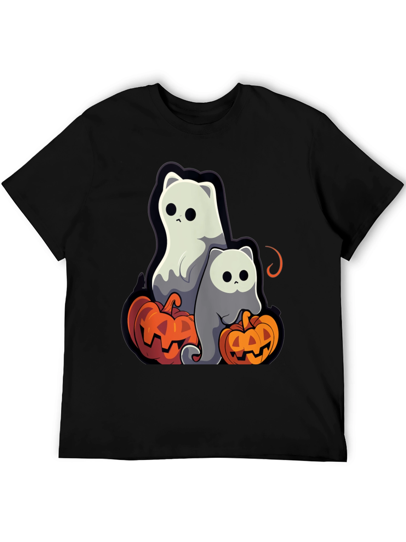 Halloween Ghost Cats & Pumpkins T-Shirt