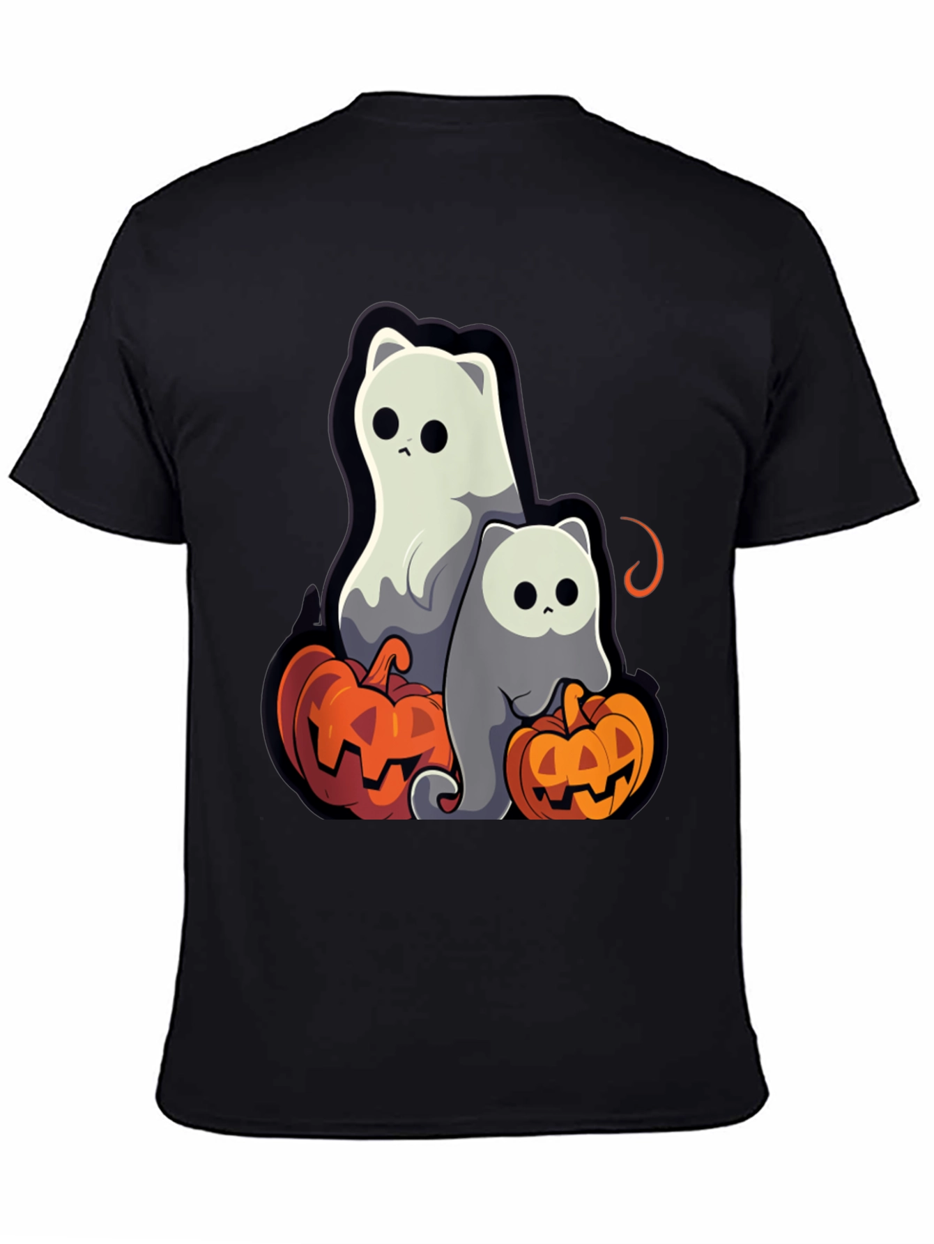 Halloween Ghost Cats & Pumpkins T-Shirt