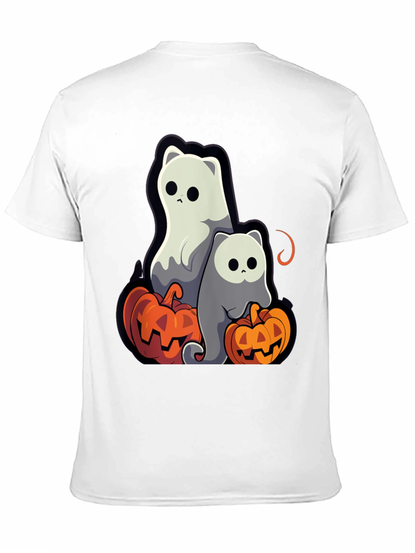 Halloween Ghost Cats & Pumpkins T-Shirt