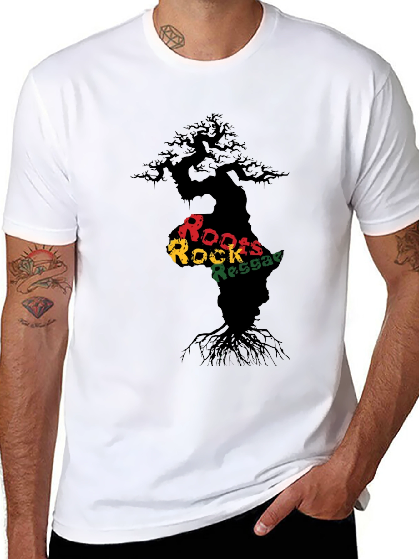 Roots Rock Reggae Black Graphic Tee