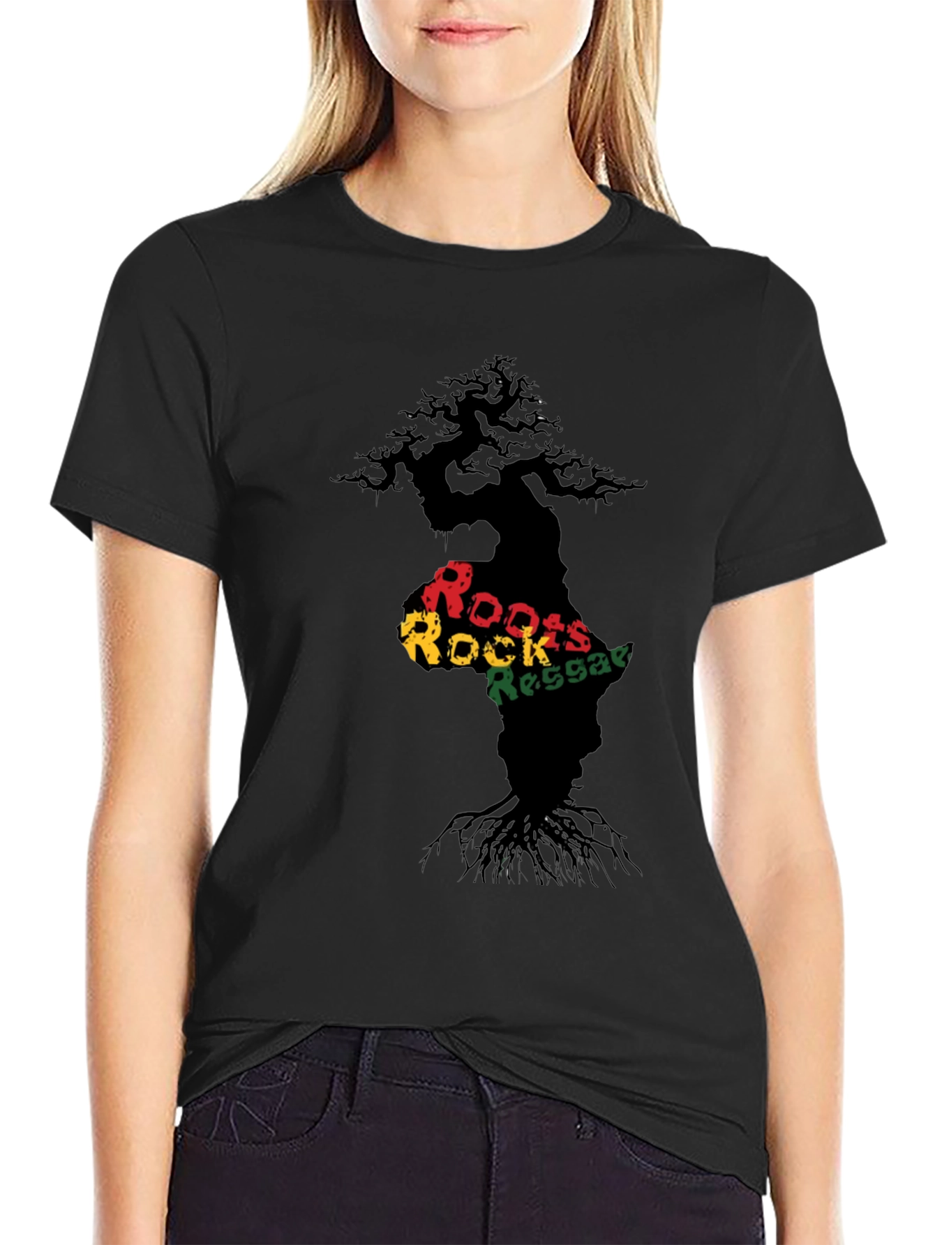 Roots Rock Reggae Black Graphic Tee