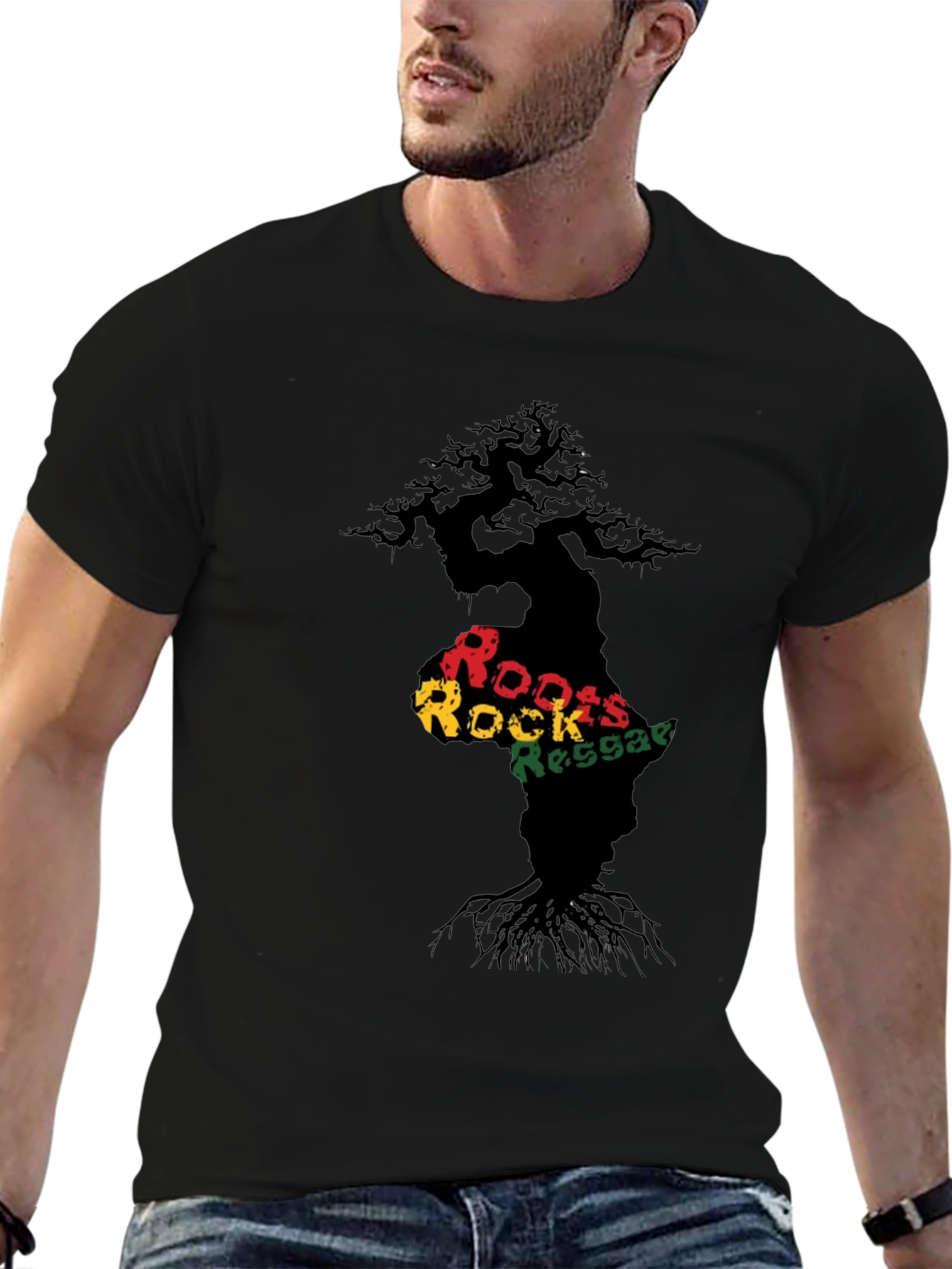 Roots Rock Reggae Black Graphic Tee