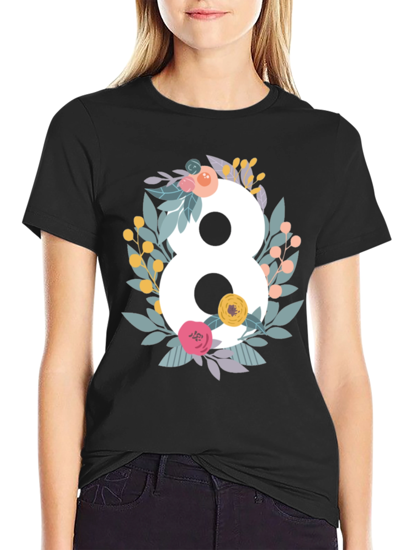 Floral Number 8 Graphic Tee - Womens Day