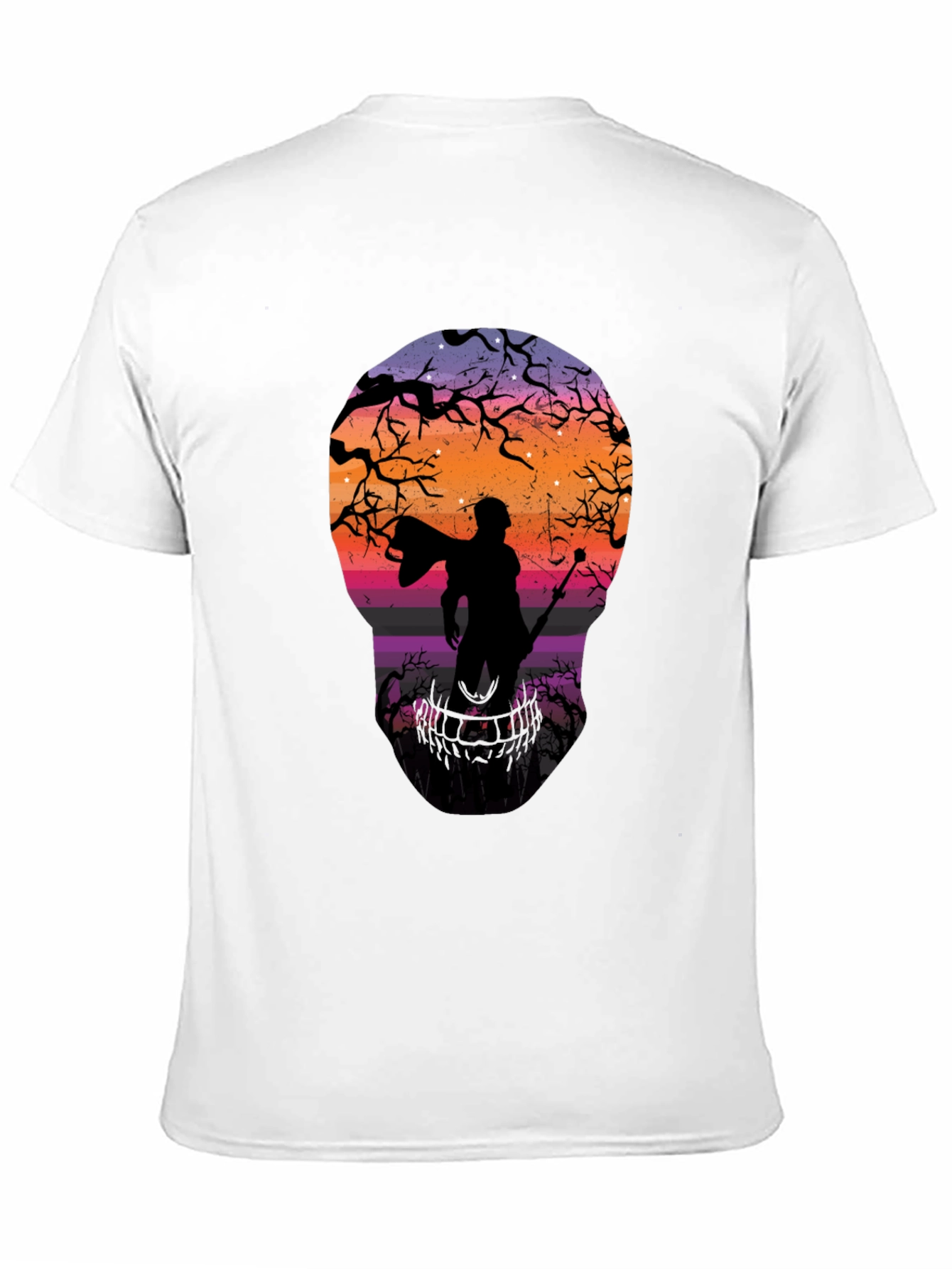 Wizard Silhouette Graphic Tee - Black Crew Neck
