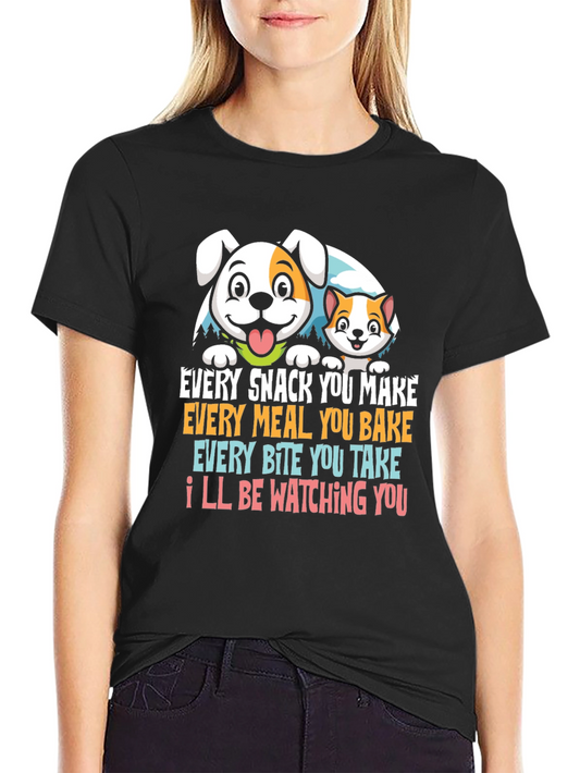 Funny Pet Lover T-Shirt Dog & Cat Watching You