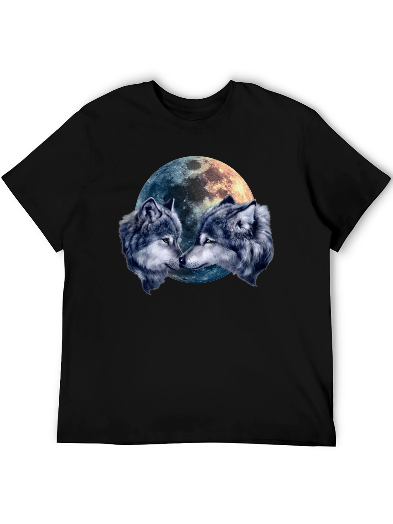 Wolf Moon T-Shirt - Mens Black Graphic Tee