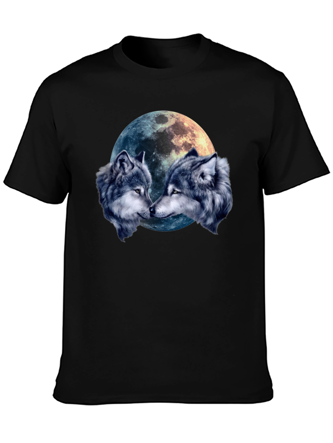 Wolf Moon T-Shirt - Mens Black Graphic Tee