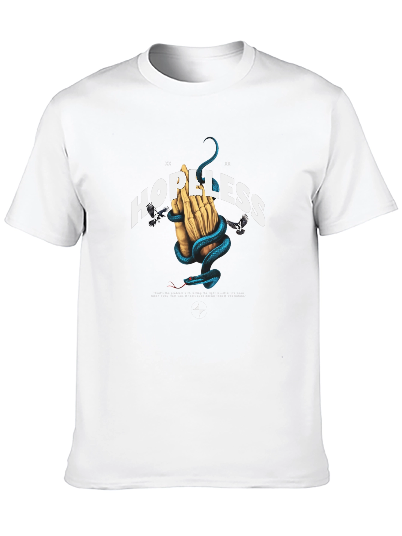 Hopeless Graphic Tee - Snake & Praying Hands Design