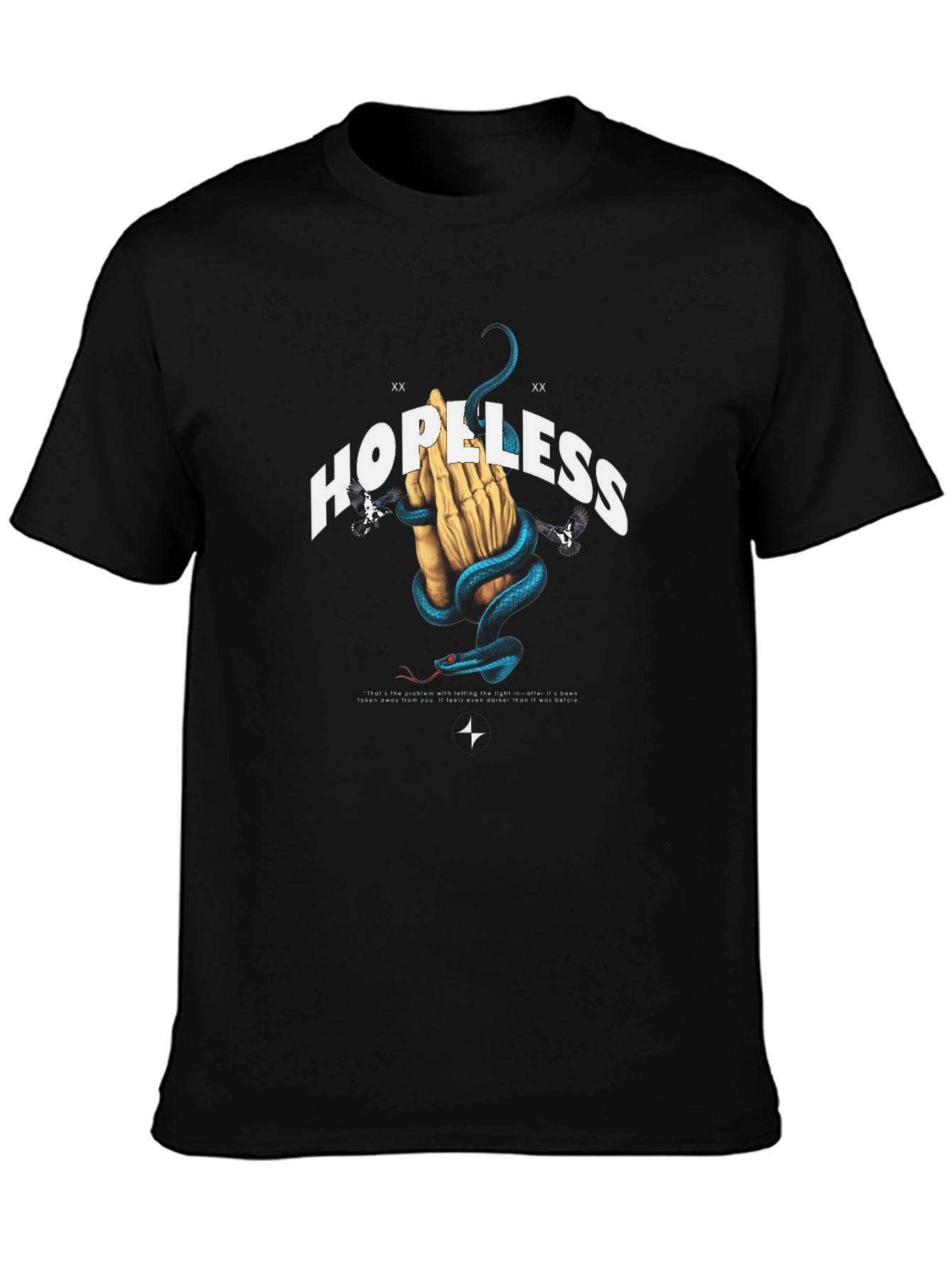 Hopeless Graphic Tee - Snake & Praying Hands Design