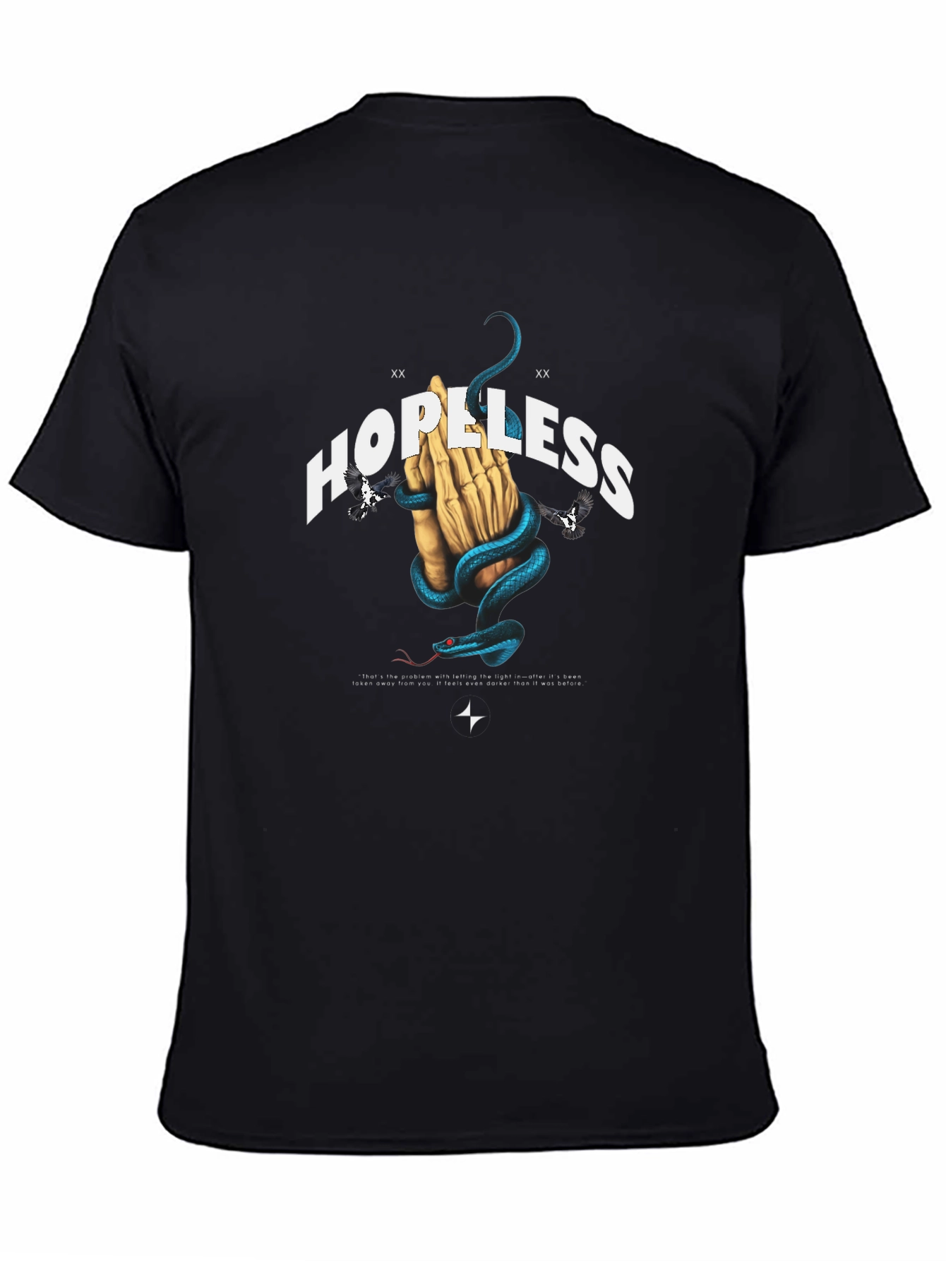 Hopeless Graphic Tee - Snake & Praying Hands Design