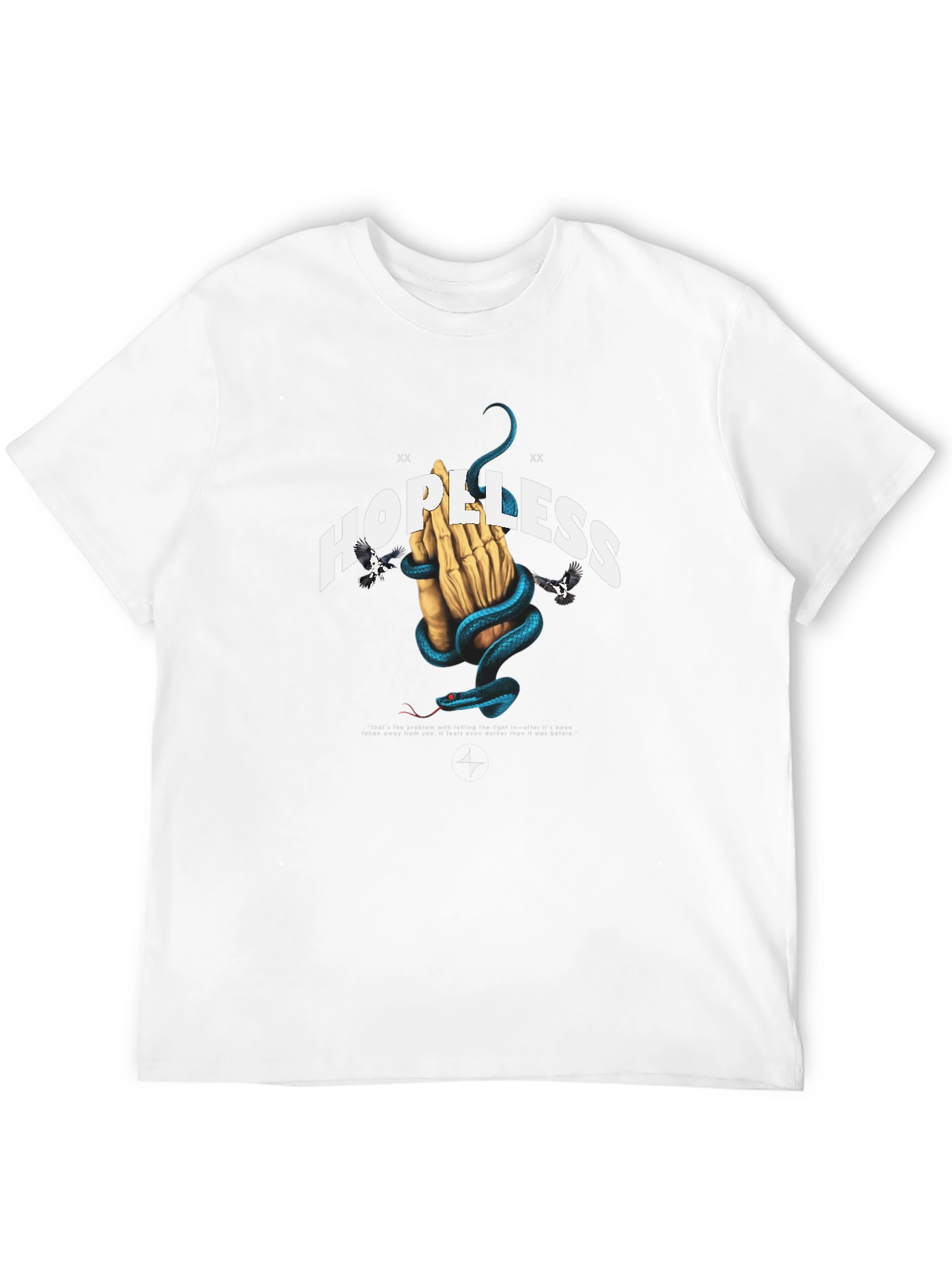Hopeless Graphic Tee - Snake & Praying Hands Design