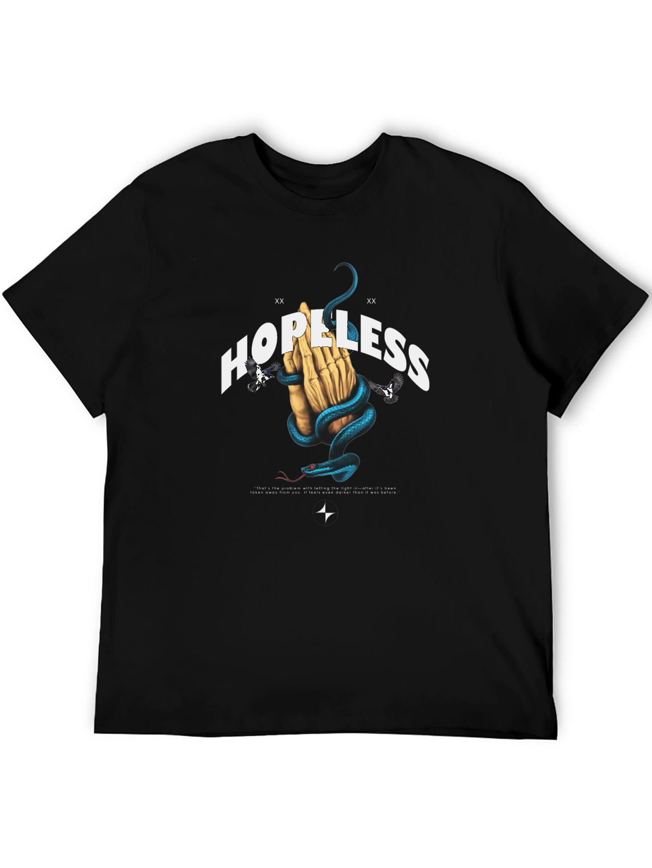 Hopeless Graphic Tee - Snake & Praying Hands Design