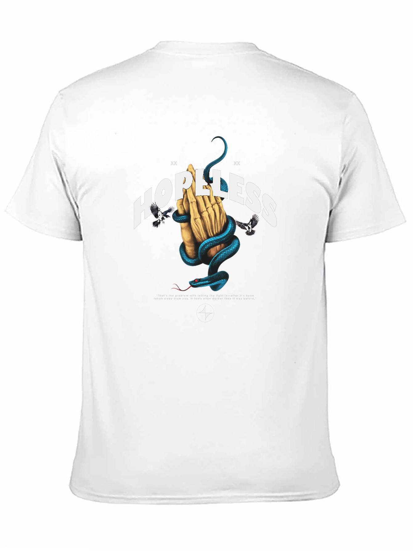 Hopeless Graphic Tee - Snake & Praying Hands Design