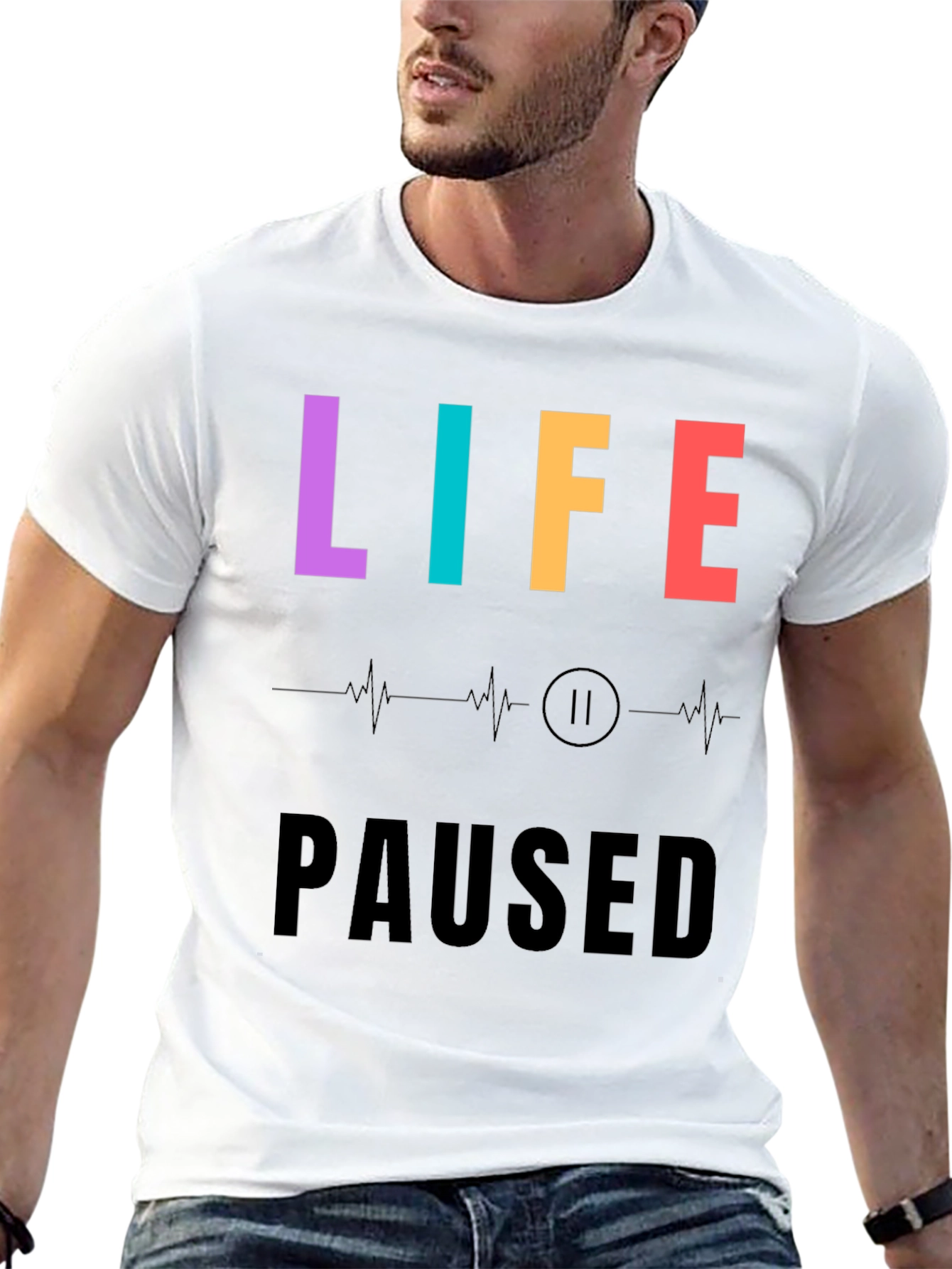 Life Paused Funny Graphic Tee