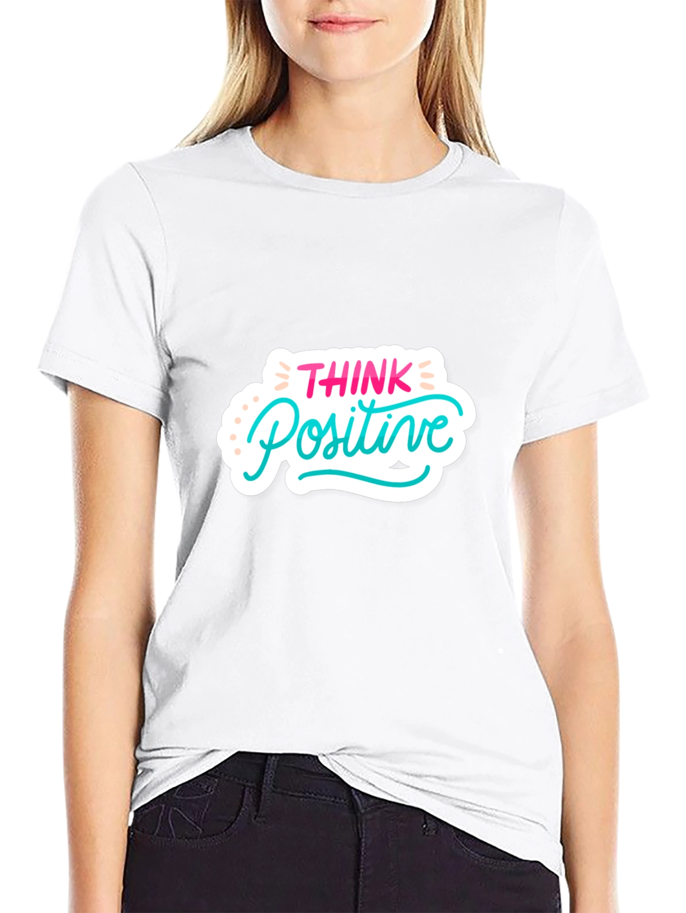 Think Positive Graphic T-Shirt - Casual Black Tee