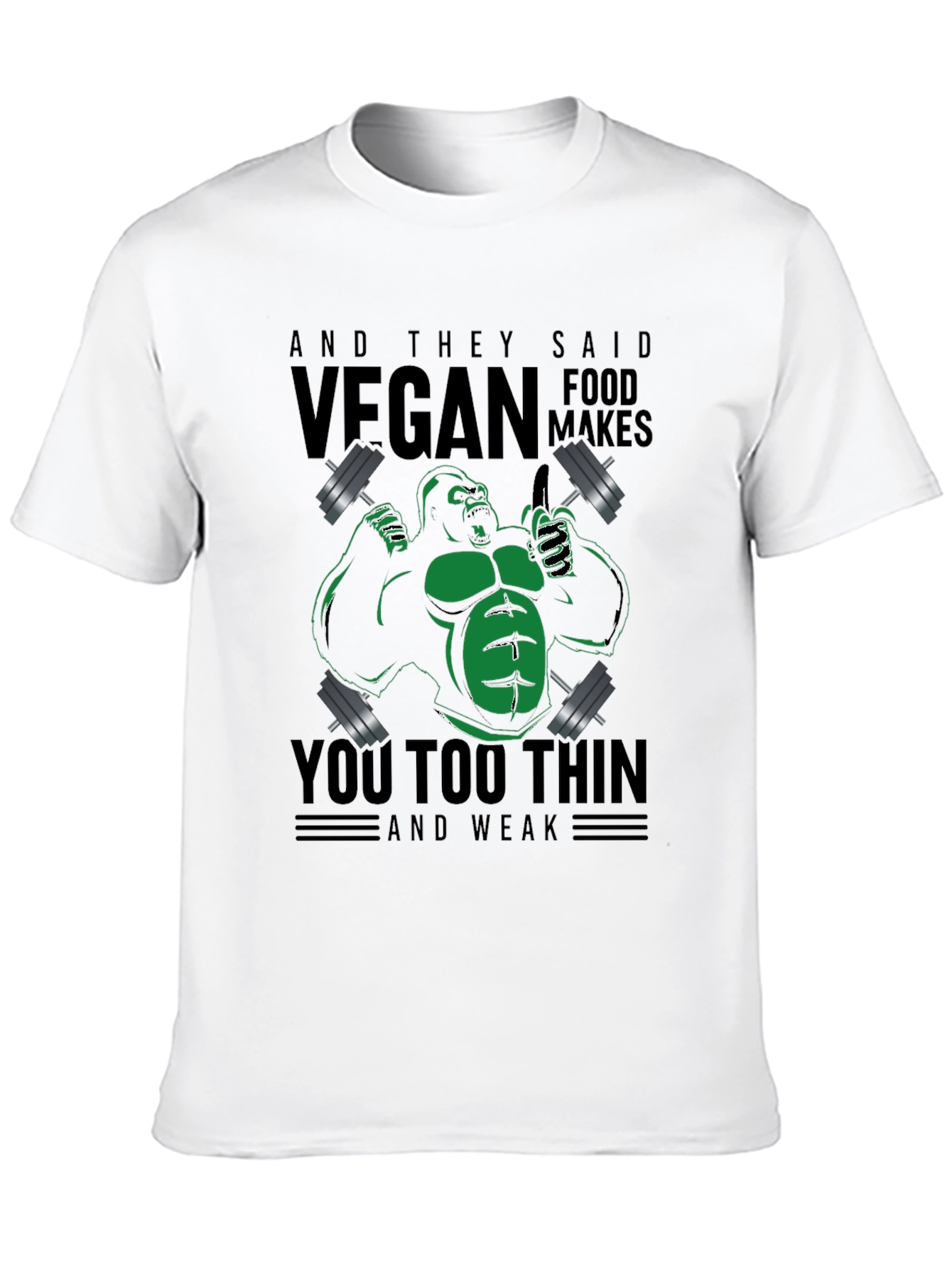 Vegan Gorilla Weightlifting T-Shirt