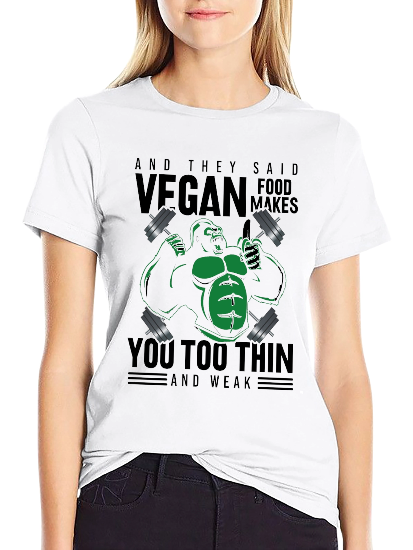 Vegan Gorilla Weightlifting T-Shirt
