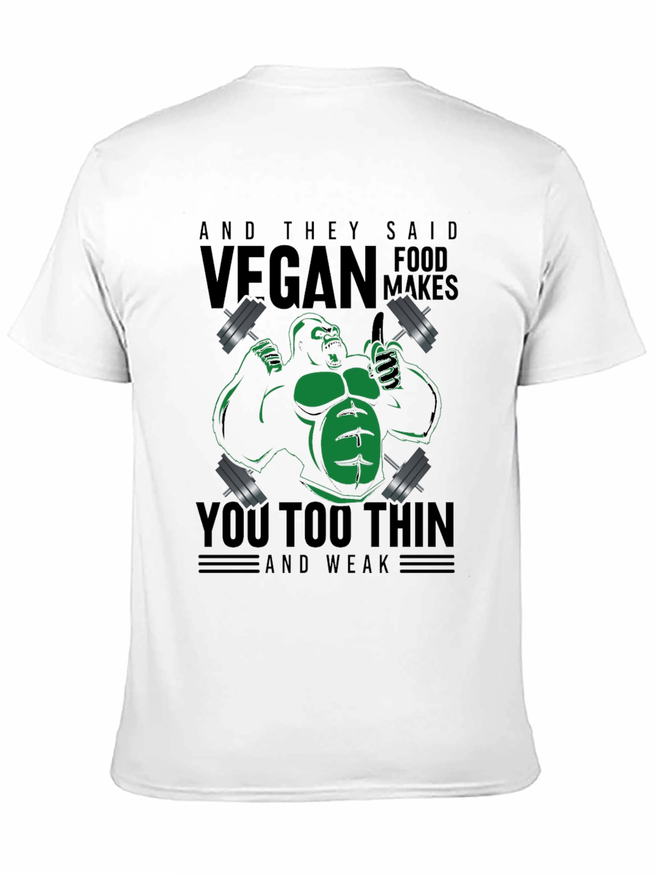 Vegan Gorilla Weightlifting T-Shirt